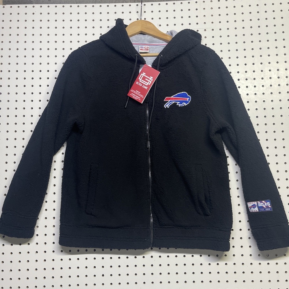 Buffalo Bills NFL Sherpa Full Zip Hooded Jacket Ultra Game L #286